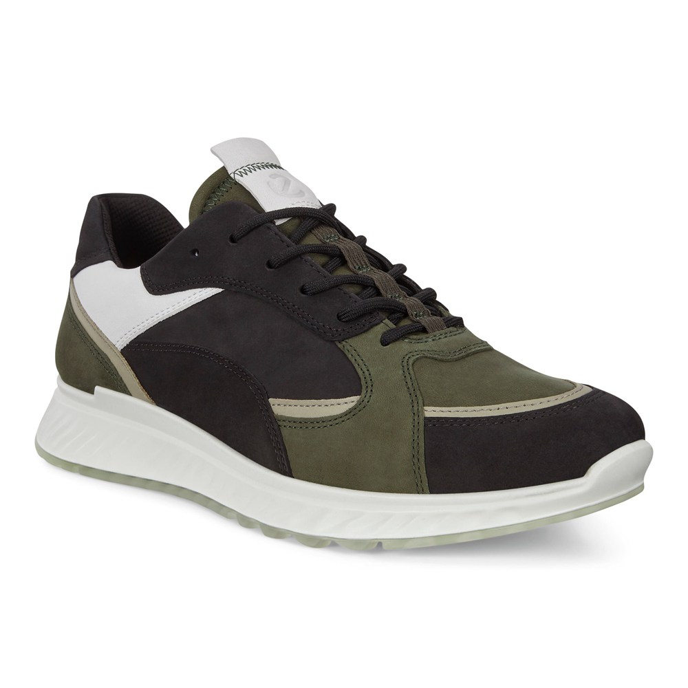 Tenis Hombre - ECCO St.1 - Negros/Verde Oliva - DFN826507